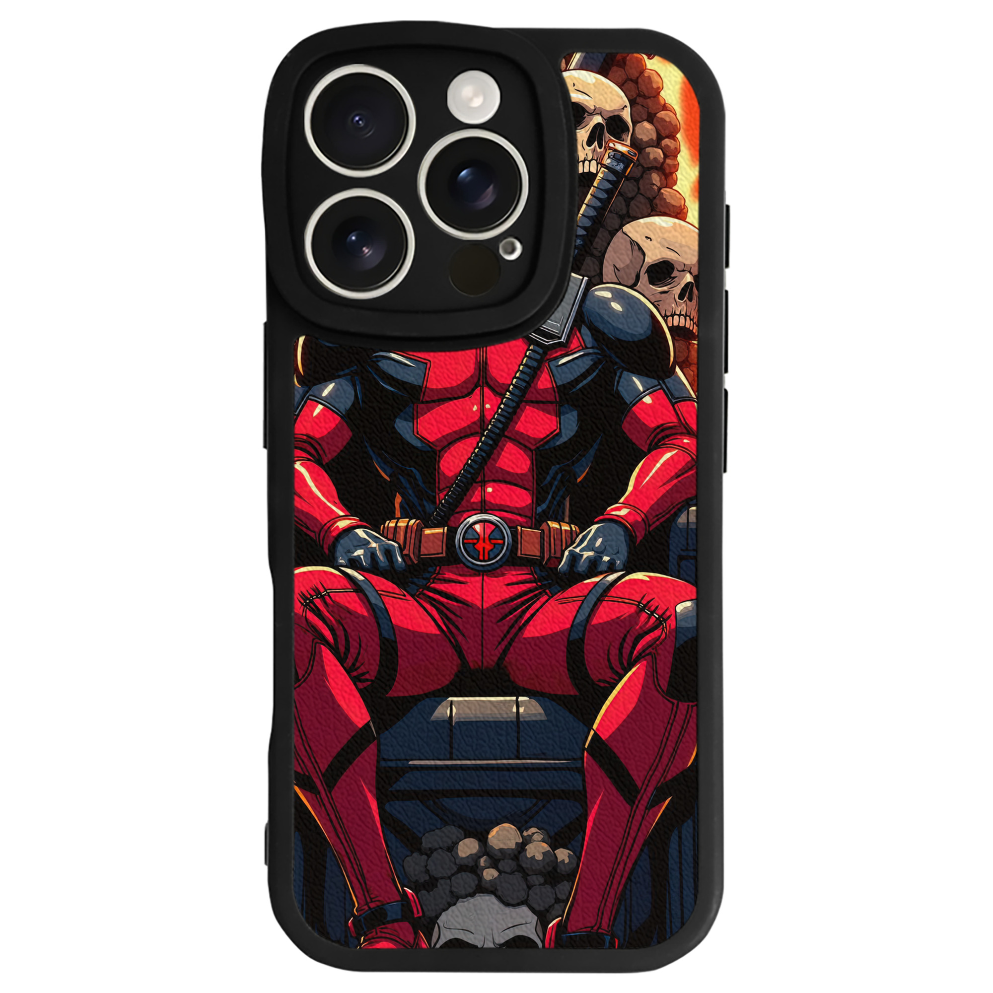 （画像用） Deadpool デッドプール 【iPhone 16シリーズ対応】シリコンスマホケース（レザー調） 材質：シリコン